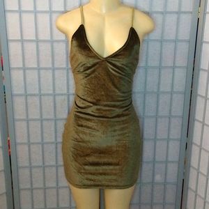 Velvet golden brown dress